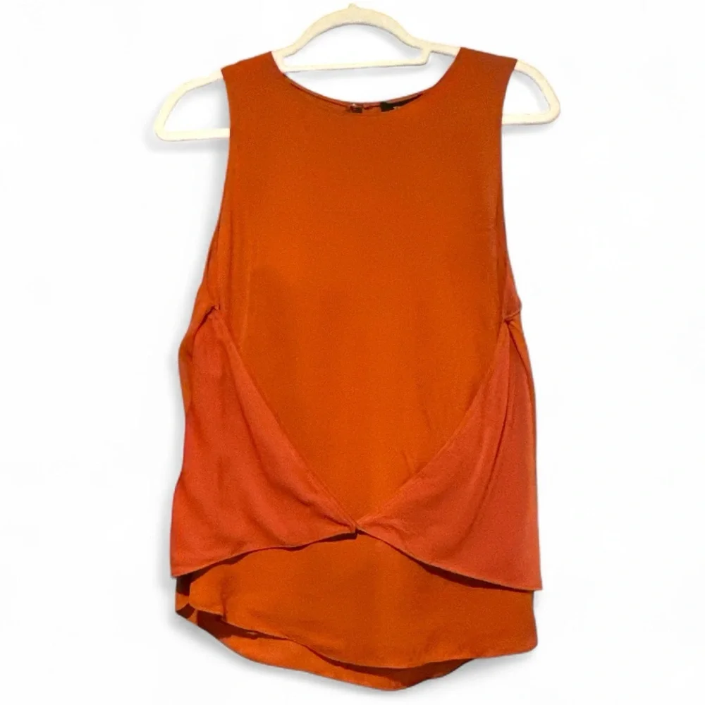 THEORY SLEEVELESS BURNT ORANGE SIENNA TANK BLOUSE TOP M